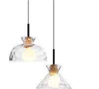 QTHWB Crystal Retro Transparent Glass Bedroom Bedside Chandelier Art Bowl Log Restaurant Aisle Decorative Light,Ceiling Light