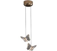 QTHWB Crystal Staircase Chandelier Butterfly Cluster Pendant Light Long High Adjustable Hanging Ceiling Light,for Living Room
