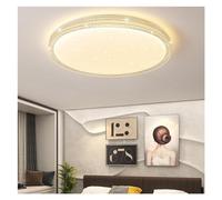 QTHWB Decoration Round Flat Ceiling Light Dimmable Ceiling Light Compatible with Bedroom 20" Acrylic Shade Gold Light Fixture,Luxury