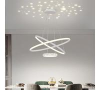 QTHWB Dimmable Chandelier Acrylic Shade Light 48W Star Pendant Lamp Romantic Nordic Suspension Rustproof Iron Indoor for Library, Piano Calligraphy Room