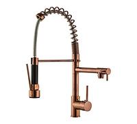 QTHWB Down Sprayer Pull Out Faucets Commercial Spring Kitchen Faucet Hot and Cold Water Deck Mounted Brass Sink Tap 2 Spout with Standard Fitti econ Thriving