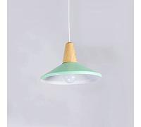 QTHWB Farmhouse Aluminum Pendant Lamp Shade Nordic Chandelier with Wood Color Industrial Ceiling Hanging Light Elegance Metal Suspensiom Lamps for Bedside Dining