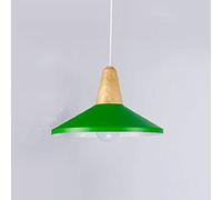 QTHWB Farmhouse Aluminum Pendant Lamp Shade Nordic Chandelier with Wood Color Industrial Ceiling Hanging Light Elegance Metal Suspensiom Lamps for Bedside Dining