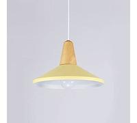 QTHWB Farmhouse Aluminum Pendant Lamp Shade Nordic Chandelier with Wood Color Industrial Ceiling Hanging Light Elegance Metal Suspensiom Lamps for Bedside Dining
