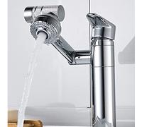 QTHWB Faucets, with Degree Swivel Bathroom Vanity Sink Faucet, High and Low Adjustable, 2 Water Outlet Modes, Basin Mixer Tap for econ Thriving