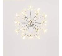 QTHWB Firework Crystal Long Branch Pendant Lighting Chandelier Led Ceiling Light Fixture for Living Room Bedroom,Chrome,24 Lights(Gold,18 Lights)