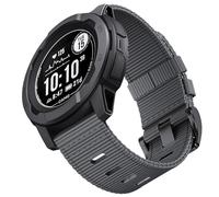 QTHWB for Instinct/Instinct Band, Soft Nylon 3 Replacement Watch Strap Compatible with 22mm Instinct2 Tactical//Esports/Solar (Deep Gray (Black Buckle))
