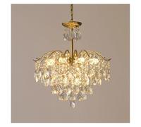 QTHWB French LED Crystal Light Fixtures For Bedroom, Study And Dining Room. Height-adjustable Ceiling Chandelier(CD50cm)