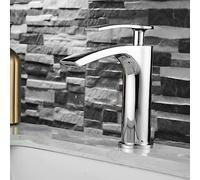 QTHWB Full Copper Gold Household Waterfall Toilet Bathroom Cabinet washbasin Basin countertop hot Faucet, Chrome Low Version