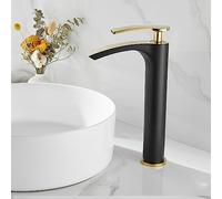 QTHWB Full Copper Household Waterfall Toilet Cabinet washbasin Basin countertop hot Faucet, Black Gold high