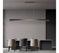 QTHWB Full Copper Island Pendant Black/Gold Linear Chandelier Dimmable Hanging Light Fixture For Dining Kitchen, Breakfast Bar, Living Room