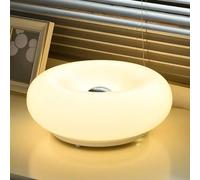 QTHWB Glass Bedsides Lamp Nightstand,Orange Donut Lamp,-in Table Lamp,Decorative Bauhaus Desk Lamp, Night Light for Living Room Bedroom Gifts(30x30cm(12x12inch), White)