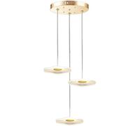 QTHWB Gold Acrylic Foyer Chandelier High Entryway Staircase Single Pendant 3 Light Flowers Leaf Cluster Ceiling Hanging Lamp for Kitchen Island Bedroom Dining Room Made in China
