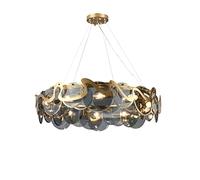 QTHWB Hanging Lamp, Chandeliers Crystal Chandelier Post Round Oval Ceiling Glossy Lamps Hall for Living Bedroom, Dining Room Pendant