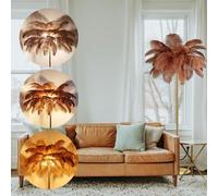 QTHWB Lamps Living Room Natural Ostrich Floor Morden Black Standing Decorative Feather lamp for Daughter Bedroom (brown)