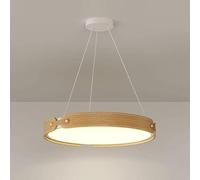 QTHWB LED Ring Chandelier A Wooden Pendant Lighting Compatible with Kitchen Island, Bedroom, Living Room,Ceiling Light