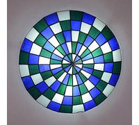 QTHWB Light Fixture Flush Mount, 12/16 Inch, Vintage Handmade Stained Glass Ceiling Lamps Chandeliers for Living Bedroom Dining Room Hallway Loft,DX23,30x9cm