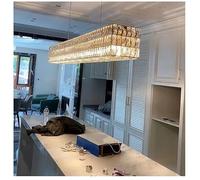 QTHWB light luxury crystal lamp - personality bar villa island restaurant rectangular chandelier,for living room