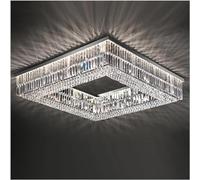 QTHWB Living Room Chandeliers Round/Square/Rectangle Chrome Hanging Light Fixtures Crystal Ceiling Chandelier for Bedroom Home Decor Lamp, Coollight L60cmL60cm