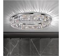 QTHWB Living Room Chandeliers Round/Square/Rectangle Chrome Hanging Light Fixtures Crystal Ceiling Chandelier for Bedroom Home Decor Lamp, Warmlight Dia60cm