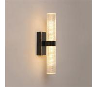 QTHWB Long Tube Minimalist Linear Lamp 3-Color Dimmable Wall for Bedroom Hallway Living Room Bathroom(Black,3 Light)