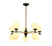 QTHWB Luxury Crystal Chandeliers, Chandelier Lamp, 12 Lights Farmhouse Gold and Black Ceiling Light Fixtures Pendant Compatible with Dining Room