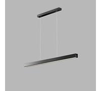 QTHWB Minimalist Chandelier Linear Pendant Dining Room Fixture, Black Metal Strip Ceiling Hanging Light Bar, Chandeliers for Kitchen Island Office