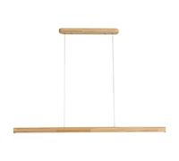 QTHWB Modern Wood LED Linear Pendant Light Solid Oak Farmhouse Chandelier for Dining Room Kitchen Island Office Restaurant Pool Table