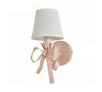 QTHWB Northern Europe Creativity Light Fixture, Pink Bow Fabric Shade Wall Mounted Lamp for Bedroom Living Room Balcony