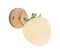 QTHWB Northern Europe Creativity Mounted Lamp, Milk Strawberry Shade Wall Sconces for Bedroom Living Dining Room
