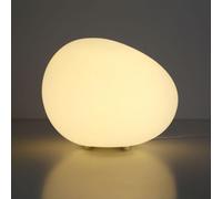 QTHWB Pebble Shape Nightstand Lamps White Acrylic Cute Cartoon Night Light Interior Decor Atmosphere Lamp Desk Office Table with Push Button