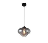QTHWB Pendant Lamp Plating Smoke Grey Ceiling Hanging Light with Glass Lampshade - Chandelier for Cafe Bar Clothing Shop Hotel Device