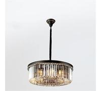 QTHWB PendantLight, Chandelier Crystal Luxury Pendant Lamp Compatible with Living Room Dining Kitchen Villa, Chandelier(Rectangle 80cm,Warm)