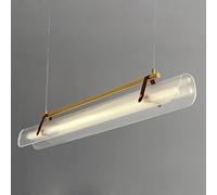 QTHWB Postmodern Linear Pendant Light LED Chandelier Ceiling Lighting Fixture Long Strip Hanging Lamp, Nordic Suspension Lights for Kitchen Island Dining Room Pool Table Office