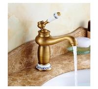 QTHWB Retro European Bathroom Basin Faucets Gold Mixer Tap Ceramic Decorat Plating Chrome Single Handle Hot and Cold Deck Mounted ，Faucet Kitchen taps for Sink