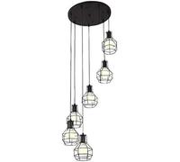 QTHWB Retro Industrial Spiral Pendant Light Wrought Iron Metal Lantern Long Chandelier Nordic Hanging Lamp Ceiling Fixture for Staircase Building Apartment Living(6-