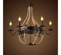 QTHWB Retro Lamp E27 Vintage Pendant Lamps Dining Room Chandelier Industrial Country House Nostalgic Height-Adjustable Light Loft Bar Cafe Decoration Iron Hanging Lighting,8 Heads