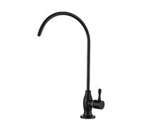 QTHWB Retro Water Filter tap with Swan Neck Design Stainless Steel Single Cold Kitchen Sink taps in Black Color