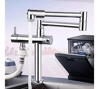 QTHWB Rotary Folding Tap Chrome Desktop Dishwasher Cold Water Sink Universal Connector Modern and Convenient Kitchen Faucet