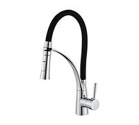 QTHWB Single Handle High Arc Faucet Deck Mounted Hot and Cold Water 2 Function Kitchen Faucets Commercial Modern Brass Sink Taps,Chrome Economic Thriving