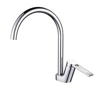 QTHWB Single Handle High Arc Faucet Deck Mounted Hot and Cold Water Kitchen Faucets Commercial Modern Brass Sink Taps Chrome Finish ° Rotation Economic Thriving