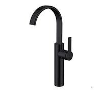 QTHWB Sink Waterfall Gooseneck Kitchen Faucet Single Handle Deck Mount Basin Mixer Tap,Black
