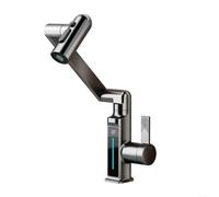 QTHWB Smart Digital Faucet with Temperature Display Water Modes Rotating Copper Tap for Kitchen Bathroom Stylish Grey & White Finish