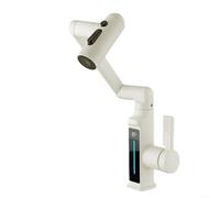 QTHWB Smart Digital Faucet with Water Modes 3D Rotating Temperature Display Kitchen Bathroom Sink Tap Copper Finish Grey & White Design