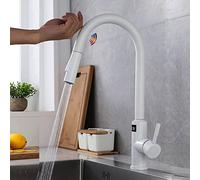 QTHWB Smart Sensor with Pull Down Sprayer Stainless Steel 360° Mixer Tap Temperature Display Modern Kitchen Sink Faucet for Effortless Control and