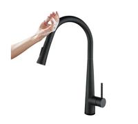 QTHWB Smart Touch Sensor Faucet Pull Out Spout Hot & Cold Mixing Single Handle Modern Black Kitchen Sink Tap for Easy Use and Convenience