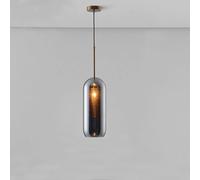 QTHWB Smoky Gray Droplight Postmodern Retro Industrial Chandeliers Indoor Pendant Light Concise Glass Dining Hanging Lamp,for living room
