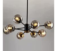 QTHWB Sputnik Chandelier,with Globe Glass Shade Modern Pendant Adjustable Height Lighting Fixture, For Kitchen Island Dining Room Living Room(E26 Base)