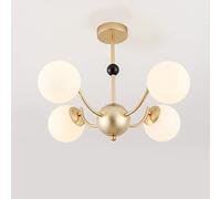 QTHWB Sputnik Modern Glass Ball Chandelier Metal Nordic Hanging Living Room Dining Indoor Golden Iron LED Pendant Lamp Decor Lighting