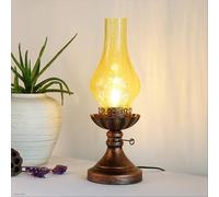 QTHWB Tradition V-intage Desk Lamp/Table Light/Bed Learn Office Household Illumination, with Glass Sunshade, Hardware is Old Base and Button,Chandelier